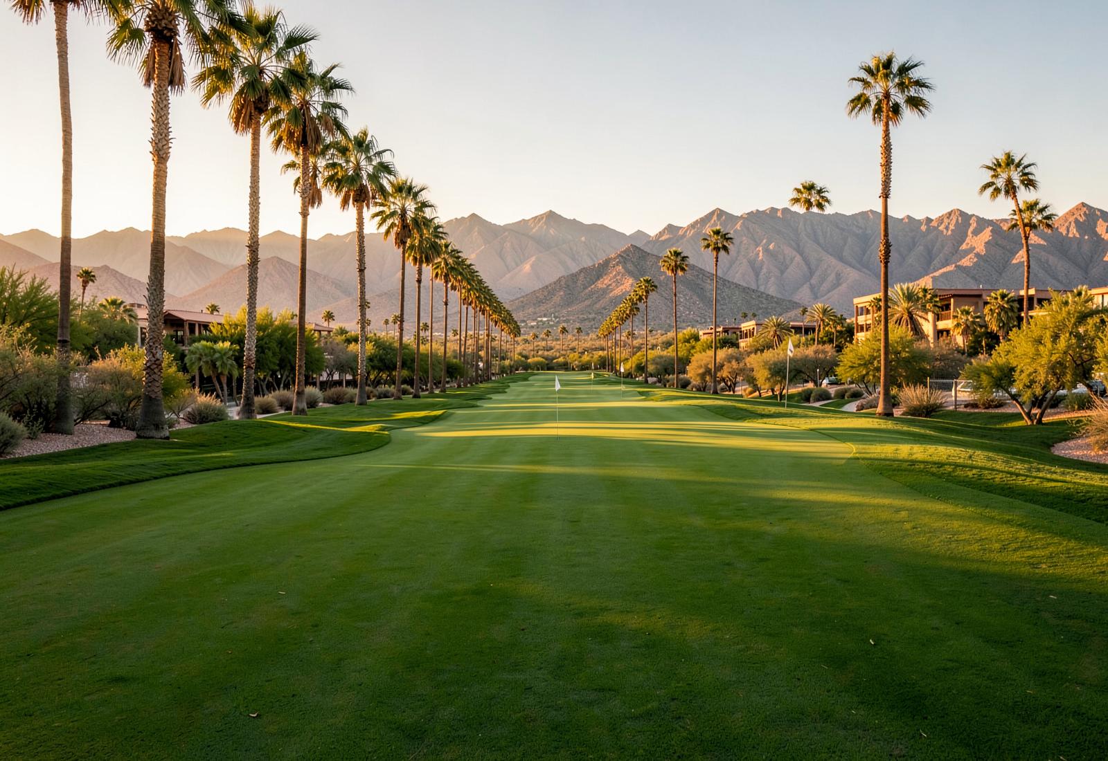 Palm-lined championship fairway at The Wigwam